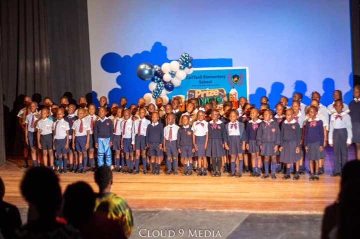 CarlTanS pupils on stage at the prize-giving ceremony